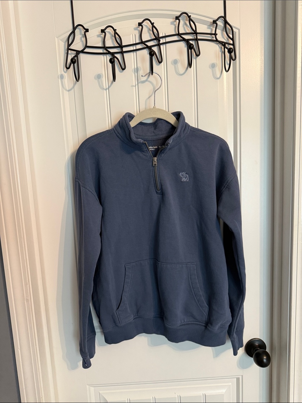 Boys 15/16 Abercrombie & Fitch Kids Half-Zip Pullover - Slate/Gray Blue
